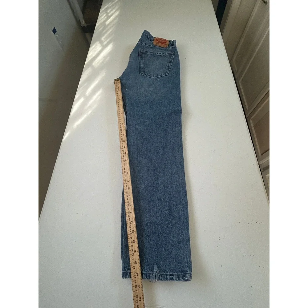 Levi Strauss & Co 502‎ Regular Taper Jeans Mens W34 L32 Blue Distressed Denim